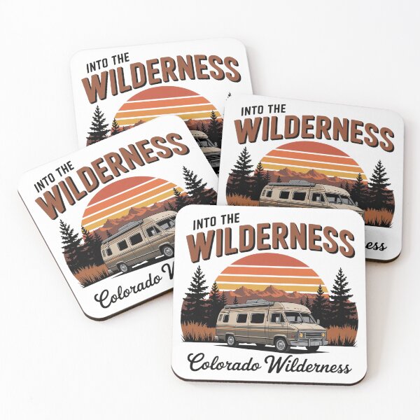 Item preview, Into the Wilderness Colorado Vintage Camping Van Sunset Adventure designed and sold by Cool-cat-art.