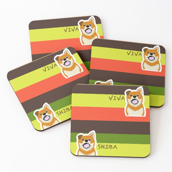 Item preview, Multi stripe with Shiba Inu puppy "HAMBURGER" designed and sold by ShibaCruise-On.