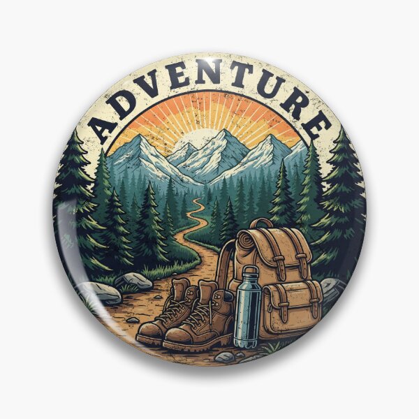 Item preview, Mountain Adventure Hiking Badge Vintage Distressed designed and sold by BluecidDesign.
