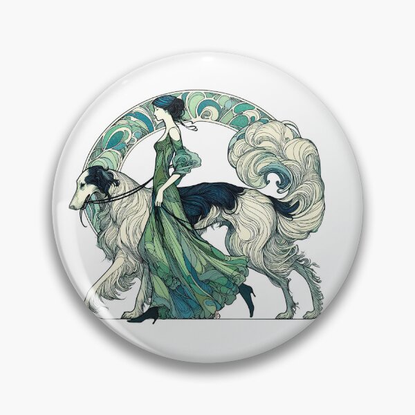 Item preview, ART NOUVEAU BORZOI designed and sold by Foxlindesigns.