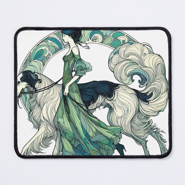 Item preview, ART NOUVEAU BORZOI designed and sold by Foxlindesigns.