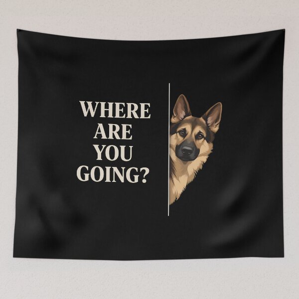 Item preview, Where Are You Going German Shepherd Dog Peeking designed and sold by OlyvieArt.