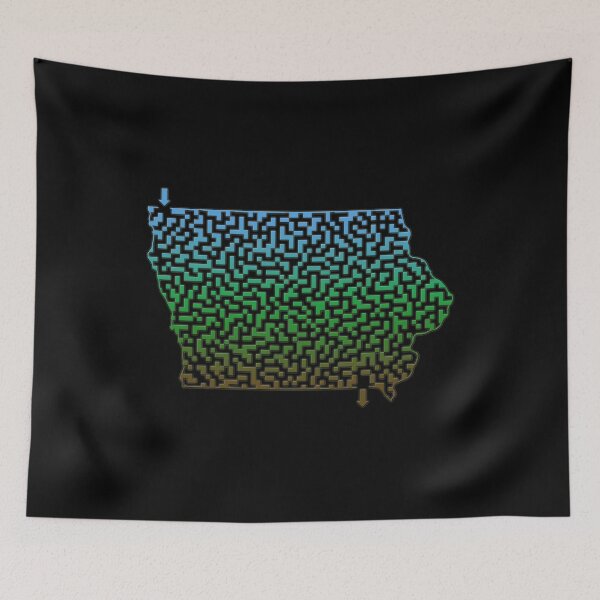 Item preview, Iowa State Outline Maze & Labyrinth designed and sold by gorff.