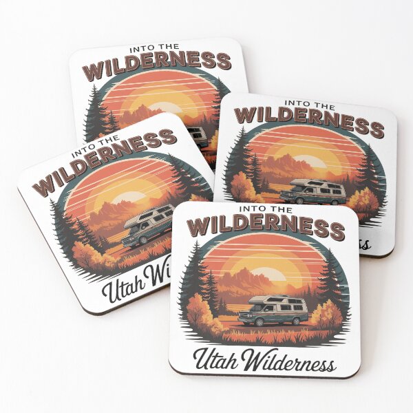 Item preview, Into the Wilderness Utah Vintage Camper Van Sunset Adventure Design designed and sold by Cool-cat-art.