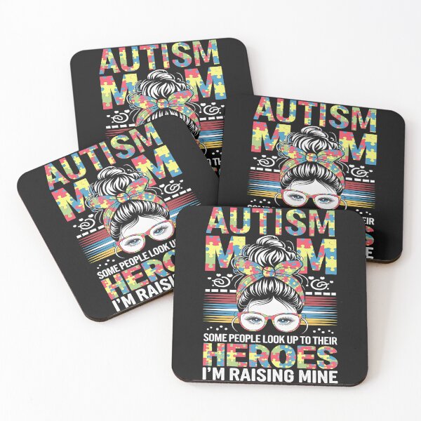 Item preview, Autism Mom Raising Hero Groovy Messy Bun Autism Awareness  designed and sold by Sutvaomom.