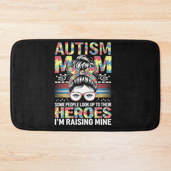 Item preview, Autism Mom Raising Hero Groovy Messy Bun Autism Awareness  designed and sold by Sutvaomom.