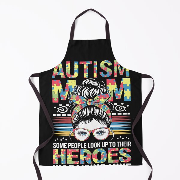 Item preview, Autism Mom Raising Hero Groovy Messy Bun Autism Awareness  designed and sold by Sutvaomom.