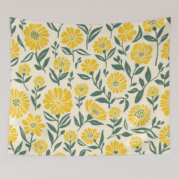 Item preview, Yellow Stemmed Flower Pattern Design designed and sold by burbankdesigns.