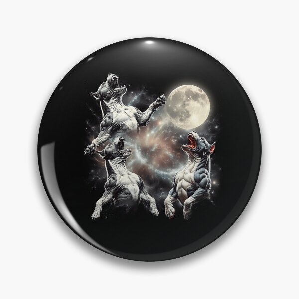 Item preview, AmStaff Howling Moon Lover Dog designed and sold by MosaikkiArt.