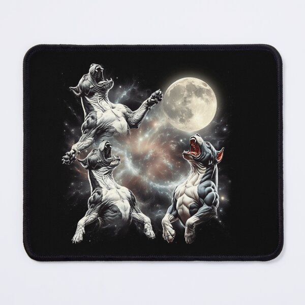 Item preview, AmStaff Howling Moon Lover Dog designed and sold by MosaikkiArt.
