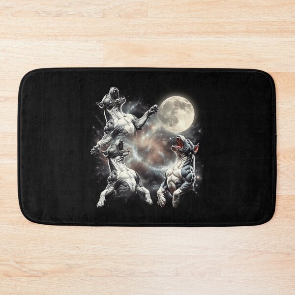 Item preview, AmStaff Howling Moon Lover Dog designed and sold by MosaikkiArt.