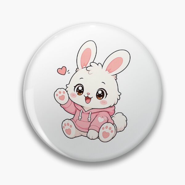 Artikelvorschau, Niedlicher Kawaii-Hase im rosa Hoodie – Entzückender Chibi-Hasen-Ästhetik-Aufkleber entworfen und verkauft von PuffyInk.