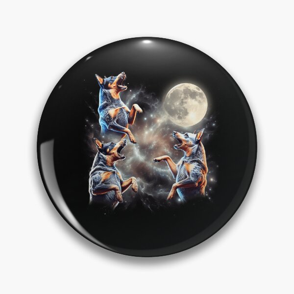Item preview, Australian Cattle Dog Howling Moon Lover Dog designed and sold by MosaikkiArt.