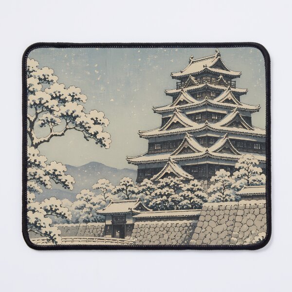 Item preview, Snowy Hiroshima Castle • Classic Ukiyo-e Art designed and sold by Pariunos.