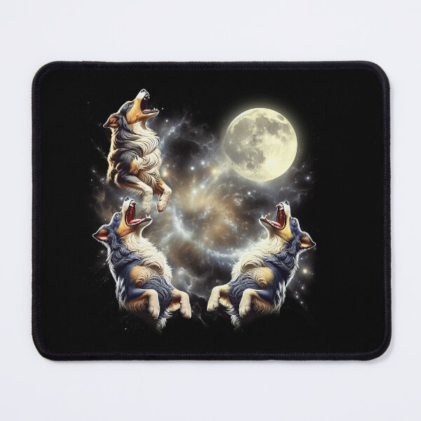 Item preview, Australian Shepherd Howling Moon Lover Dog designed and sold by MosaikkiArt.