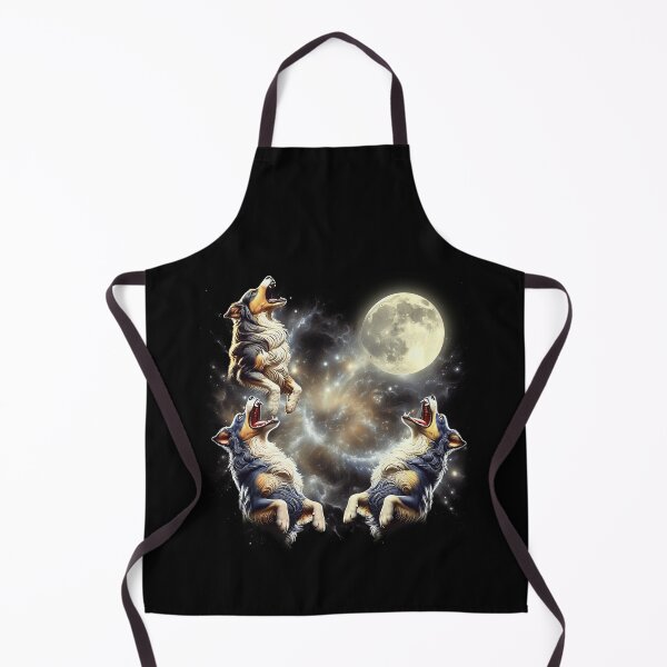 Item preview, Australian Shepherd Howling Moon Lover Dog designed and sold by MosaikkiArt.
