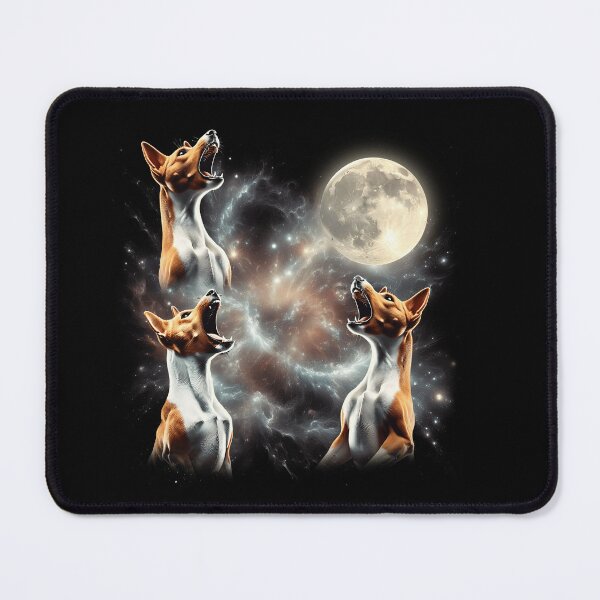 Item preview, Basenji Howling Moon Lover Dog designed and sold by MosaikkiArt.