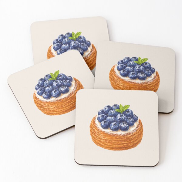 Item preview, Blueberry Danish Pastry Illustration – Cute Dessert Food Art, Bakery Aesthetic, Blueberry Pastry Sticker Design designed and sold by simplepaperplan.