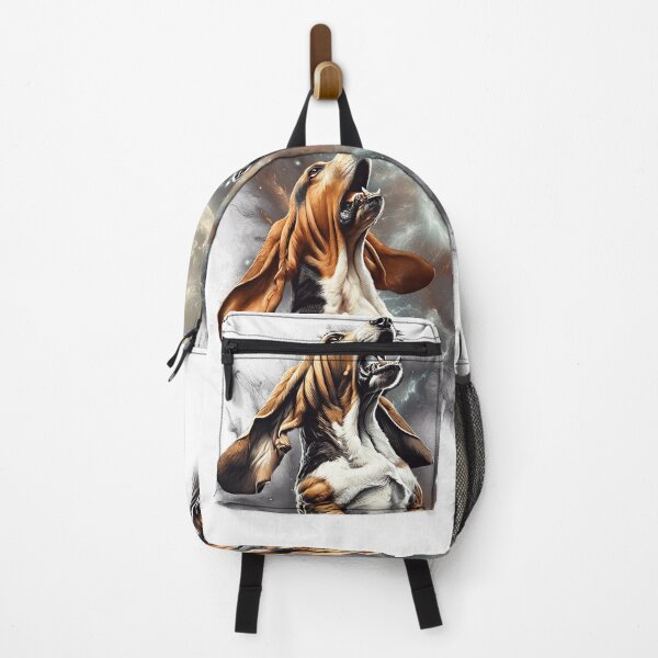 Item preview, Basset Hound Howling Moon Lover Dog designed and sold by MosaikkiArt.