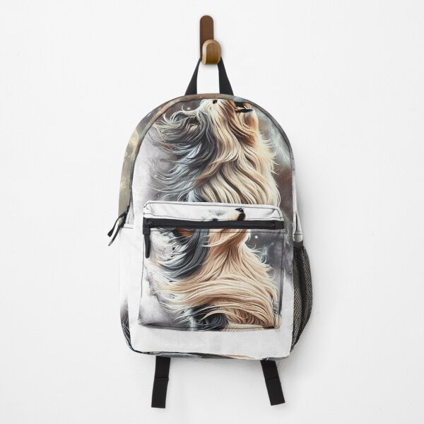 Item preview, Bearded Collie Howling Moon Lover Dog designed and sold by MosaikkiArt.