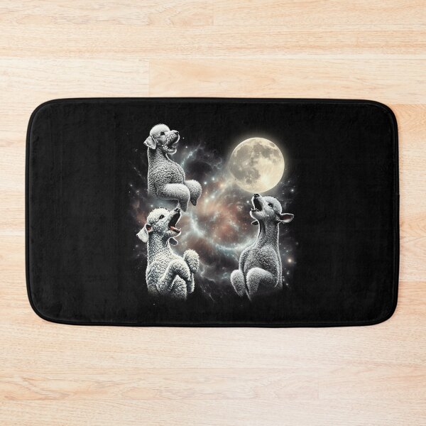 Item preview, Bedlington Terrier Howling Moon Lover Dog designed and sold by MosaikkiArt.