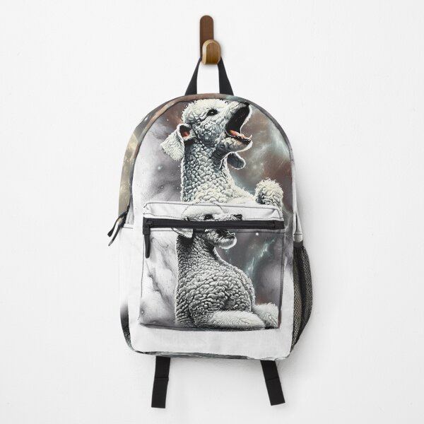 Item preview, Bedlington Terrier Howling Moon Lover Dog designed and sold by MosaikkiArt.