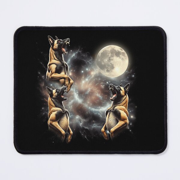 Item preview, Belgian Malinois Howling Moon Lover Dog designed and sold by MosaikkiArt.