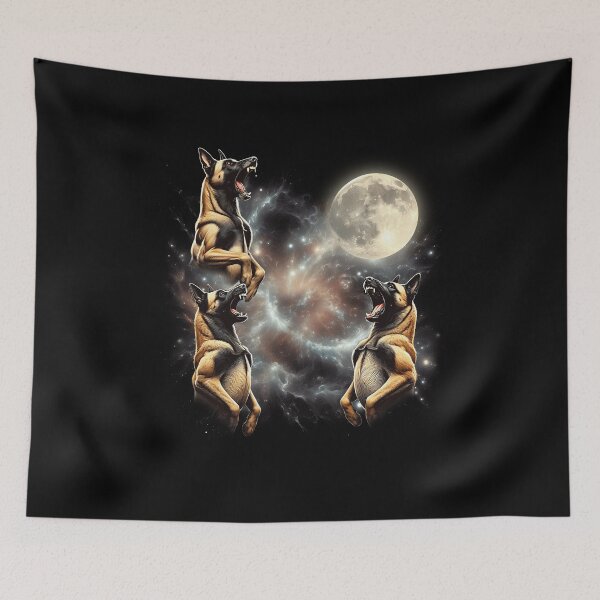 Item preview, Belgian Malinois Howling Moon Lover Dog designed and sold by MosaikkiArt.