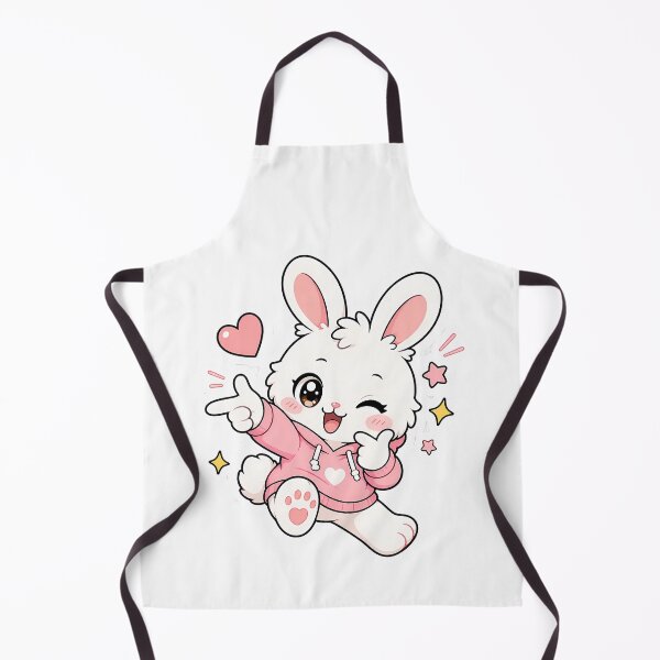 Item preview, Cute Kawaii Bunny Making Finger Heart – Adorable Pink Aesthetic Rabbit Love Sticker designed and sold by PuffyInk.