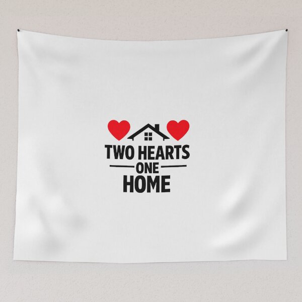 Item preview, Two Hearts One Home Romantic Couple Love Design designed and sold by Lovestickerco.
