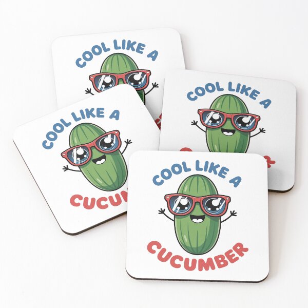Item preview, Cool Like a Cucumber Cute Funny Illustration designed and sold by Cool-cat-art.