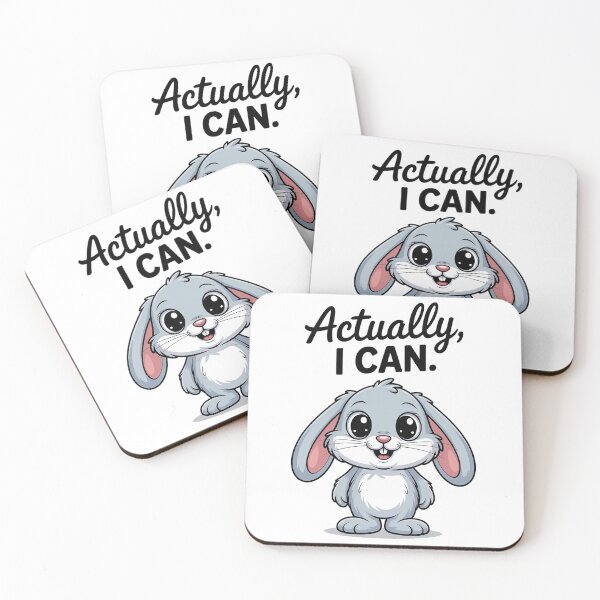 Item preview, Actually I Can Cute Bunny Motivation Design designed and sold by Cool-cat-art.