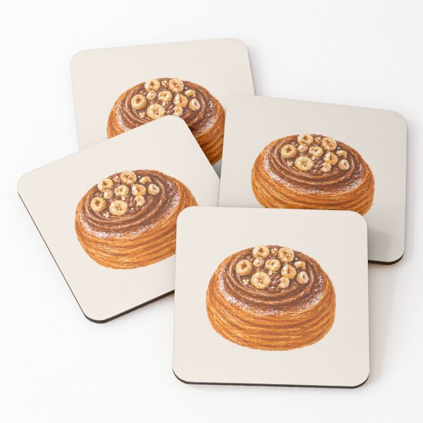 Item preview, Chocolate Hazelnut Danish Pastry Illustration – Sweet Dessert Food Art, Bakery Style, Chocolate Pastry Sticker designed and sold by simplepaperplan.