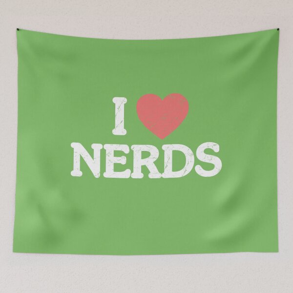 Item preview, Retro Girly I Love Nerds Pink Heart designed and sold by TackyTime.