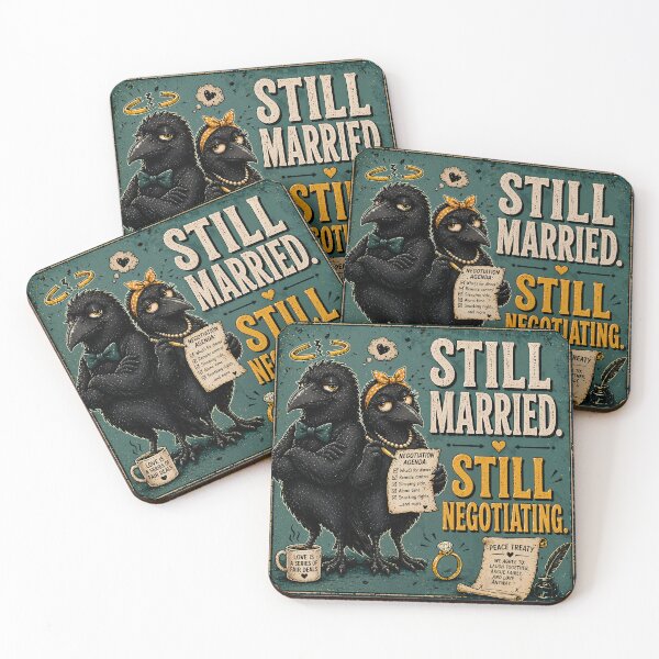 Item preview, Still Married Still Negotiating Funny Crow Couple Quote designed and sold by PopInkAura .