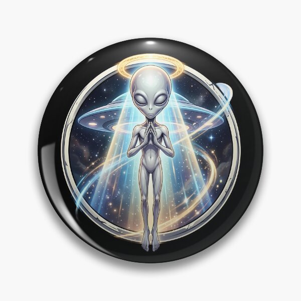 Item preview, Spiritual Grey Alien Praying In Cosmic Space designed and sold by Sunkhung.