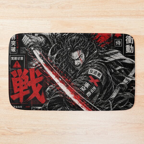 Item preview, Cyberpunk Samurai Shirt – Japanese Kanji Streetwear Graphic, Bushido Warrior Anime Tee, Red Black Glitch Design designed and sold by DiamondSkyShirt.