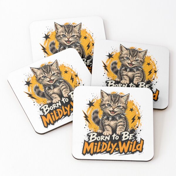 Item preview, Born to be mildly wild kitten: Punk Rock Kitty designed and sold by chattsuede.