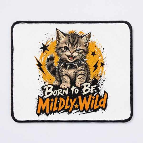 Item preview, Born to be mildly wild kitten: Punk Rock Kitty designed and sold by chattsuede.