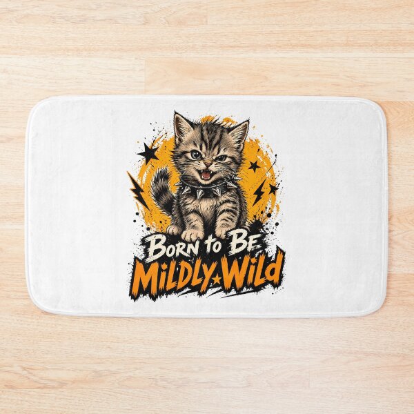 Item preview, Born to be mildly wild kitten: Punk Rock Kitty designed and sold by chattsuede.
