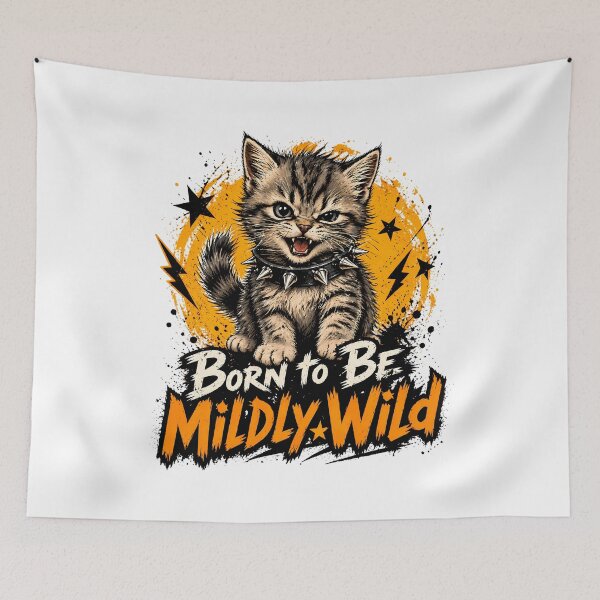 Item preview, Born to be mildly wild kitten: Punk Rock Kitty designed and sold by chattsuede.