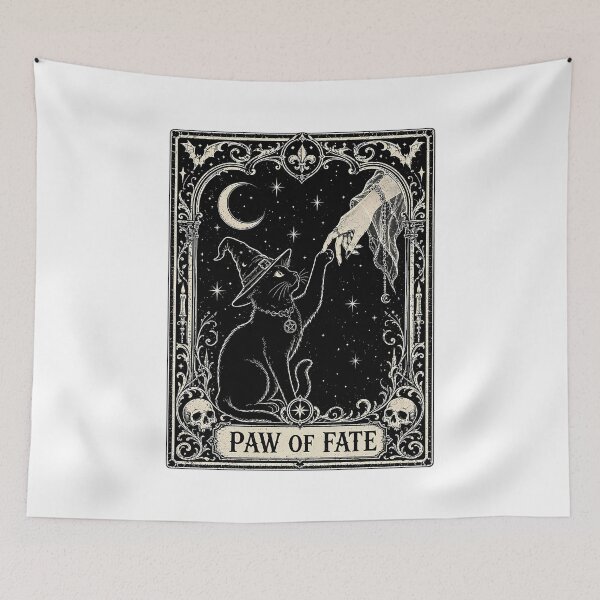 Item preview, Paw of Fate Witchy Cat: Gothic Occult Feline Divination designed and sold by chattsuede.
