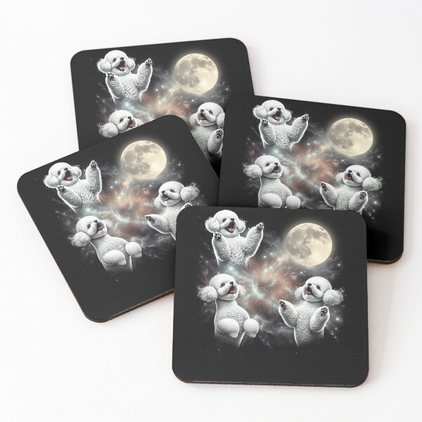 Item preview, Bichon Frise Howling Moon Lover Dog designed and sold by MosaikkiArt.