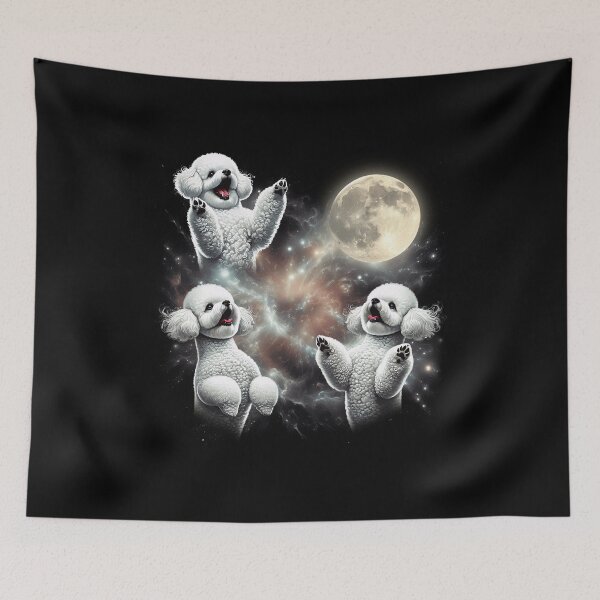 Item preview, Bichon Frise Howling Moon Lover Dog designed and sold by MosaikkiArt.