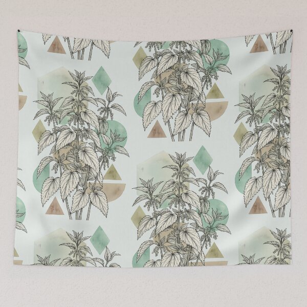 Item preview, Botanical Nettle Harmony with Geometric Pastels designed and sold by blankTeeShirt.