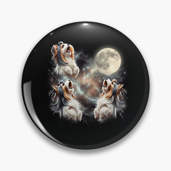 Item preview, Biewer Terrier Howling Moon Lover Dog designed and sold by MosaikkiArt.
