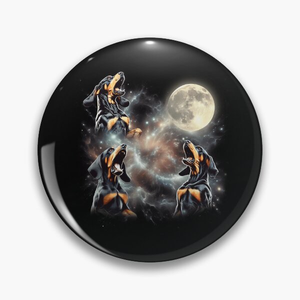 Item preview, Black and Tan Coonhound Howling Moon Lover Dog designed and sold by MosaikkiArt.