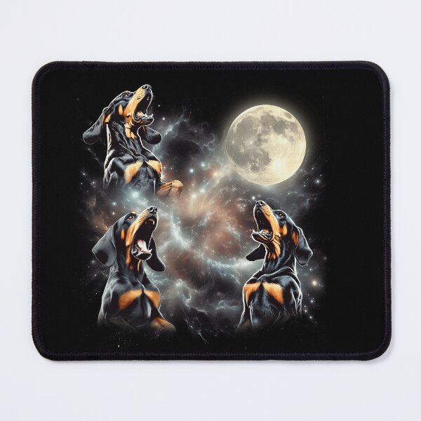 Item preview, Black and Tan Coonhound Howling Moon Lover Dog designed and sold by MosaikkiArt.