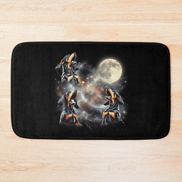 Item preview, Black and Tan Coonhound Howling Moon Lover Dog designed and sold by MosaikkiArt.