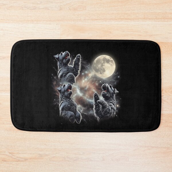 Item preview, Black Russian Terrier Howling Moon Lover Dog designed and sold by MosaikkiArt.